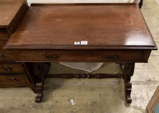 A Victorian mahogany side table, width 92cm, depth 55cm, height 72cm